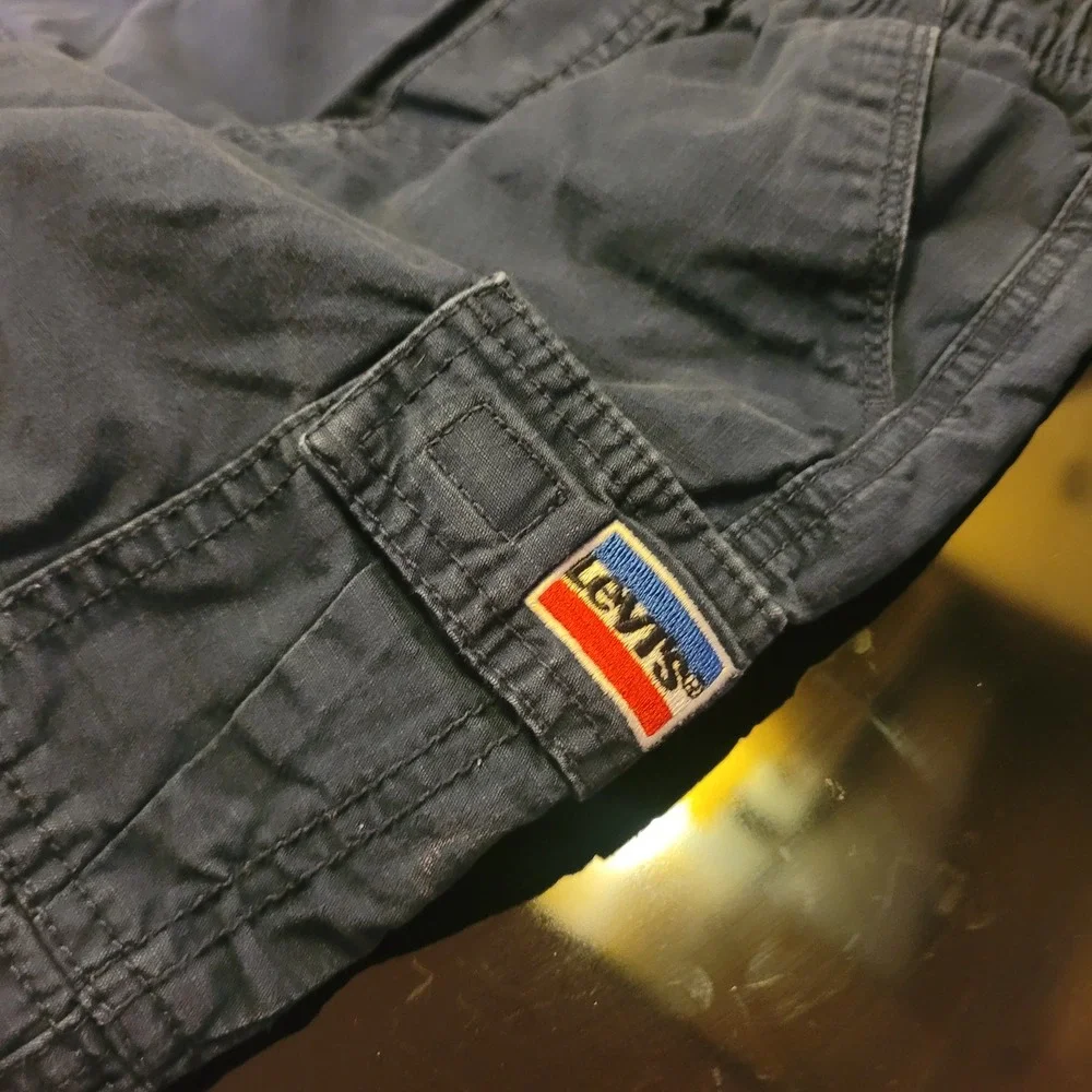 Levi Strauss Co Boys Cargo Shorts Blue Youth 6 Elastic Waist Kid Children Sunmer